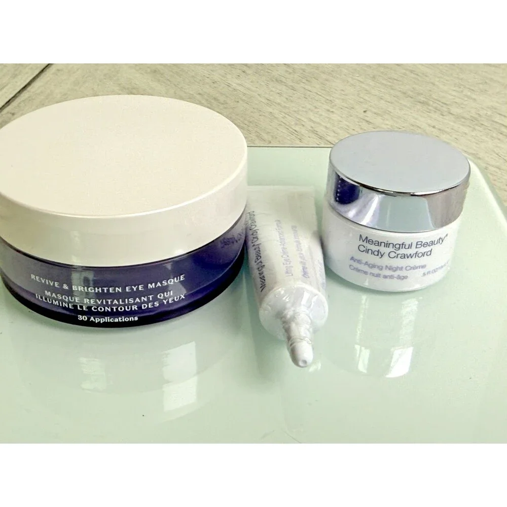 Meaningful Beauty 3 Pc Skincare Set Lifting Eye Cream Night Creme Eye Mask New